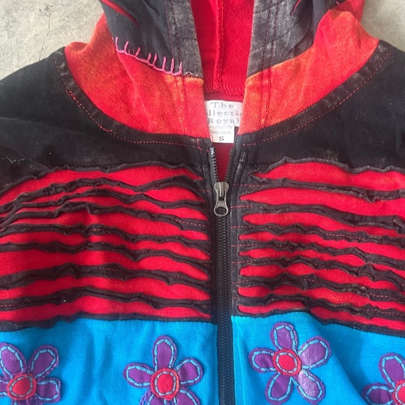 NWT The Collection Royal Colorful Hooded Jacket with Floral Design size Small Re - Picture 3 of 9
